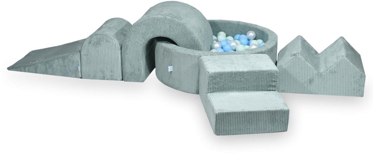 Foam speelset met rond ballenbad 90x30 Corduroy + 5 elementen