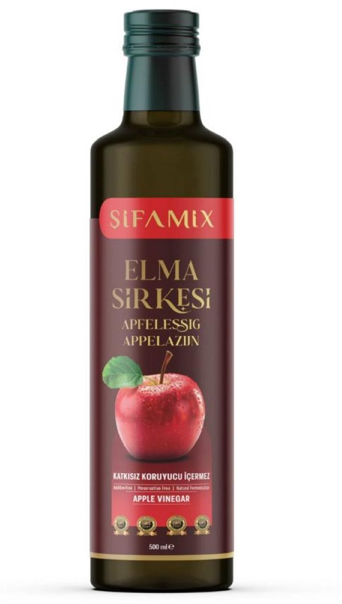 Sifamix Appelazijn- Elma sirkesi - Natuurlijke Fermentatie-| Biologische Gefermenteerde Azijn 500 ml