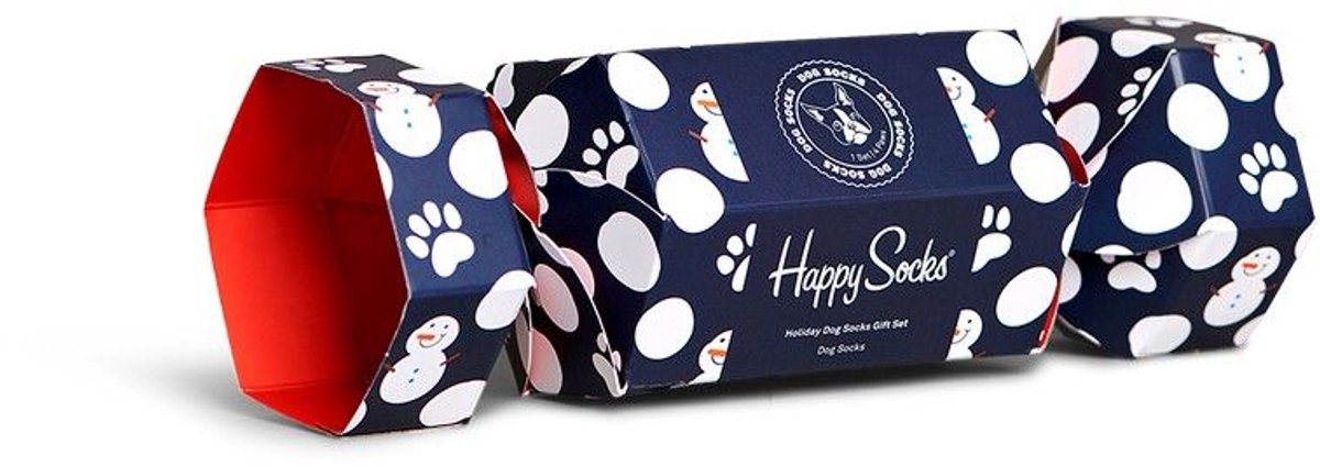 Happy Socks XDBDS01-6500 1-Pack Big Dot Snow Man Dog Sock 41-46