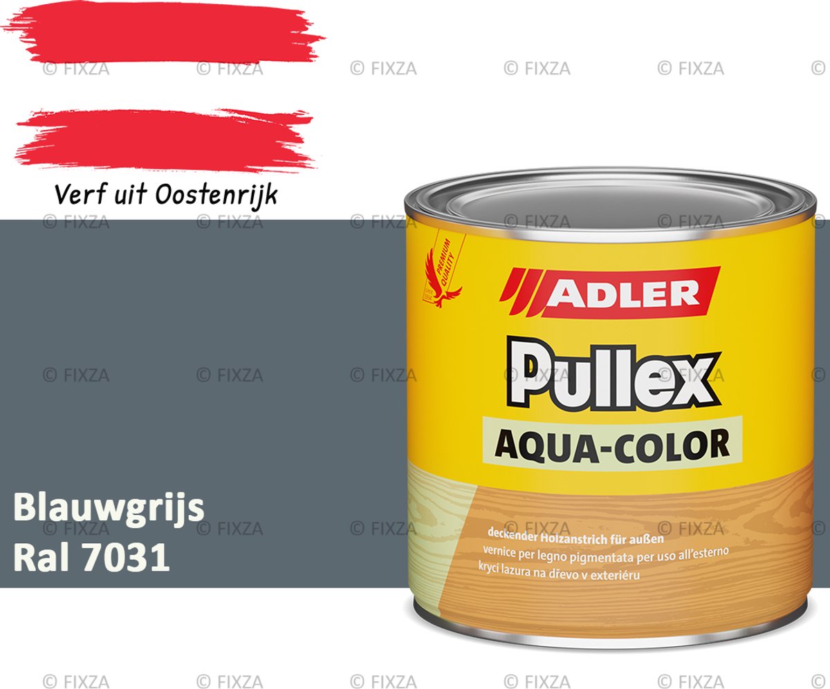 ADLER Pullex Aqua-Color Houtverf Buiten – Blauwgrijs – 0,75 Liter – Watergedragen houtbescherming voor Buitenhout – Beschermt tegen Schimmel en Algen
