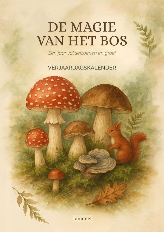 Verjaardagskalender Paddenstoelen & Natuur - Exclusieve Illustraties - Kalender - Wandkalender - Maandkalender - Planner - Verjaardag - A4 - Jaarplanner - Zonder Jaartal - Verjaardagskalenders - Jaarkalender - Landschap - Mushroom - Fantasy