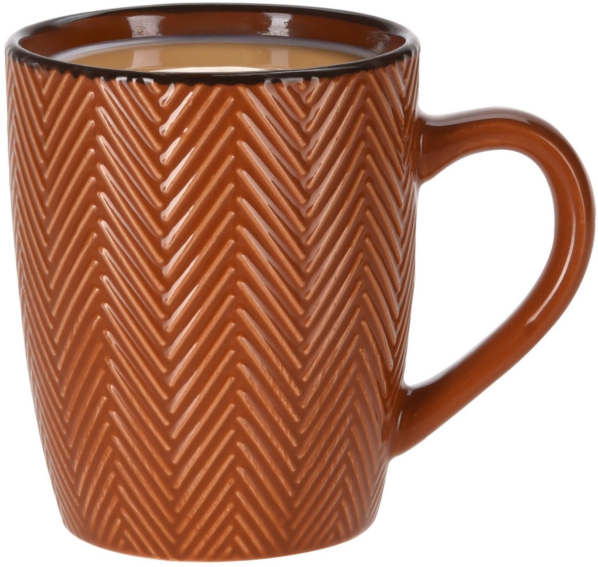 Siaki Koffiemok/theemok - Fishbone - terra - 370 ml - mokken - keramiek
