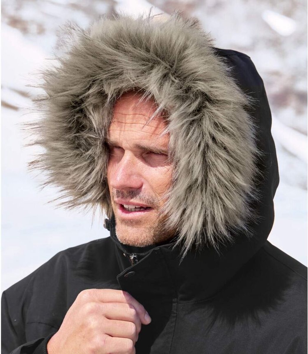 ATLAS FOR MEN - Parka tegen de vrieskou met capuchon met imitatiebont - Heren - Verkrijgbaar in grote maten - L