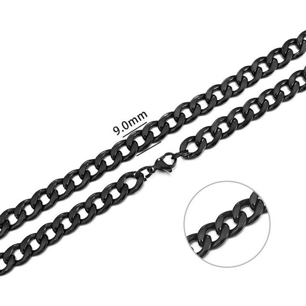 Schakelketting 9mm - zwart - LMPiercings