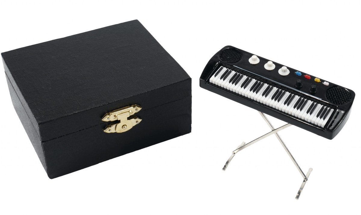 Music Gifts - Miniatuurinstrument - Keyboard op standaard - Met koffer