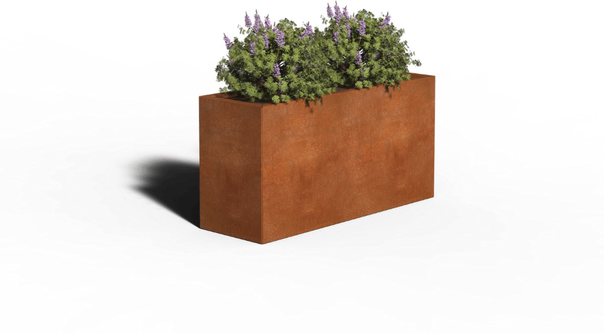 Cortenstaal Plantenbak Rechthoek | 120 x 40 x 60 | Zonder bodem