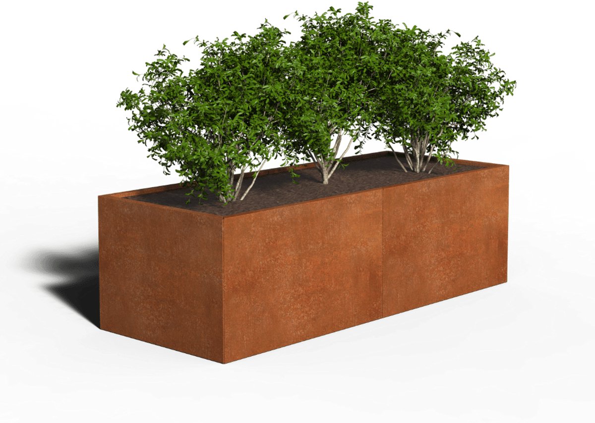 Cortenstaal Plantenbak Rechthoek | 200 x 80 x 60 | Zonder bodem