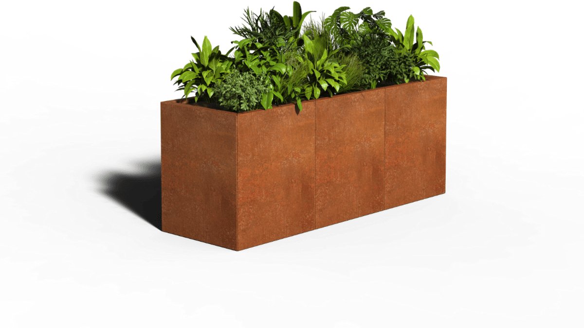 Cortenstaal Plantenbak Rechthoek | 150 x 50 x 60 | Zonder bodem