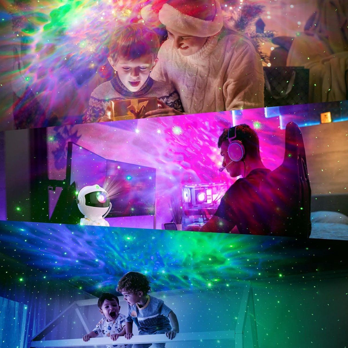 Astronaut sterrenhemel-projector, led-sterrenhemelprojector met afstandsbediening, 8 Nebula-modi, 360° rotatie, sterrenhemellamp voor kinderen en volwassenen, slaapkamer – foto 6