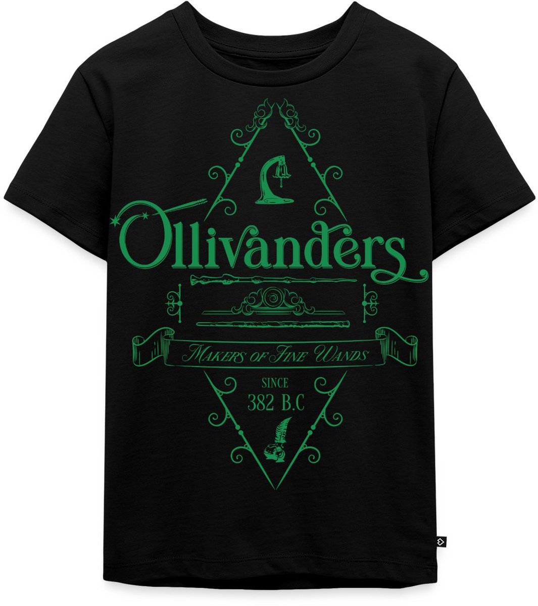 Harry Potter Olivanders Winkel Groen Logo Premium T Shirt Kinderen
