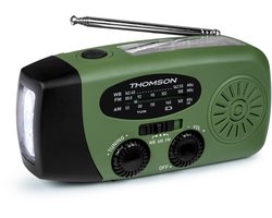 Thomson RT260 noodradio met zaklamp en powerbank functie - groen