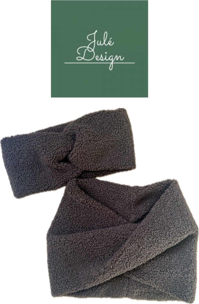 Julé Design dames teddy bouclé combi set bruin