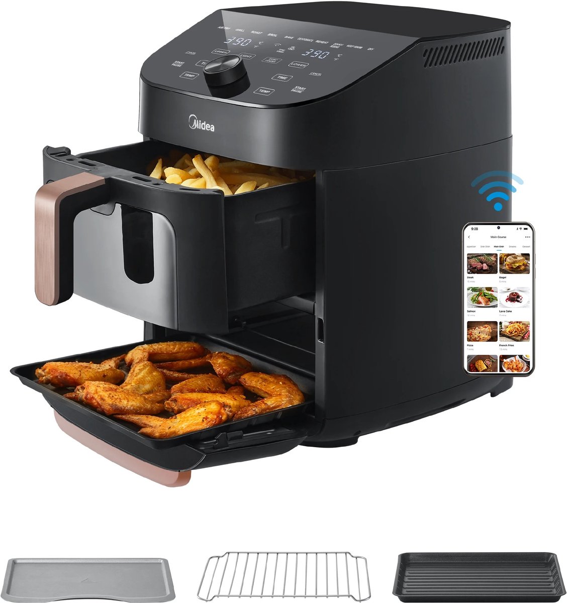 Zimoros XL Airfryer MAF002S - 2 lagen - 11L - 2400W - - Zimoros - €179,95