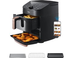 Zimoros XL Airfryer MAF002S - 2 lagen - 11L - 2400W - ondersteund Alexa - 10-in-1 mandgrillpan - geschikt voor 3 tot 8 personen