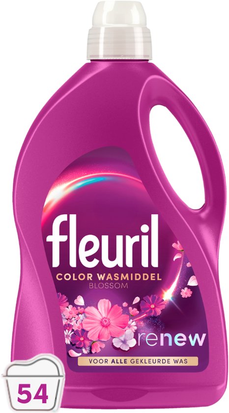 Fleuril Color Blossom Vloeibaar Wasmiddel - Gekleurde Was - Kleurbehoud - Vezelvernieuwing - Bloemige Geur – Grootverpakking – 54 Wasbeurten