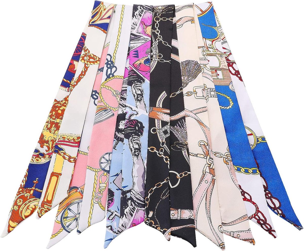 EGoods - Gemengde Ontwerpen Satijn Smalle Handtas Wrap Lint Sjaal Vrouwen - Mode Accessoires - Veelkleurig - 88*4cm