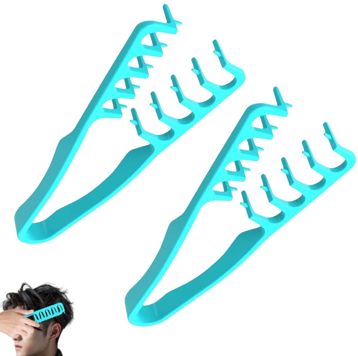 2 stuks - Textured Comb - Volumizing Styling Comb - Volumegevende Haarkam met Brede Tanden - Creëert Volumizing Roots - Draagbare Reisstylingkam - Geschikt voor Pony Styling Tools voor Mannen en Vrouwen (Groen)