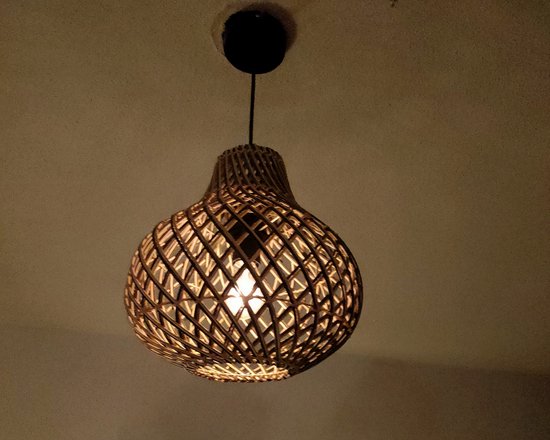 Handmade Design lamp gevlochten Rotan Naturel Hanglamp woonkamer Slaapkamer Ø 30 cm