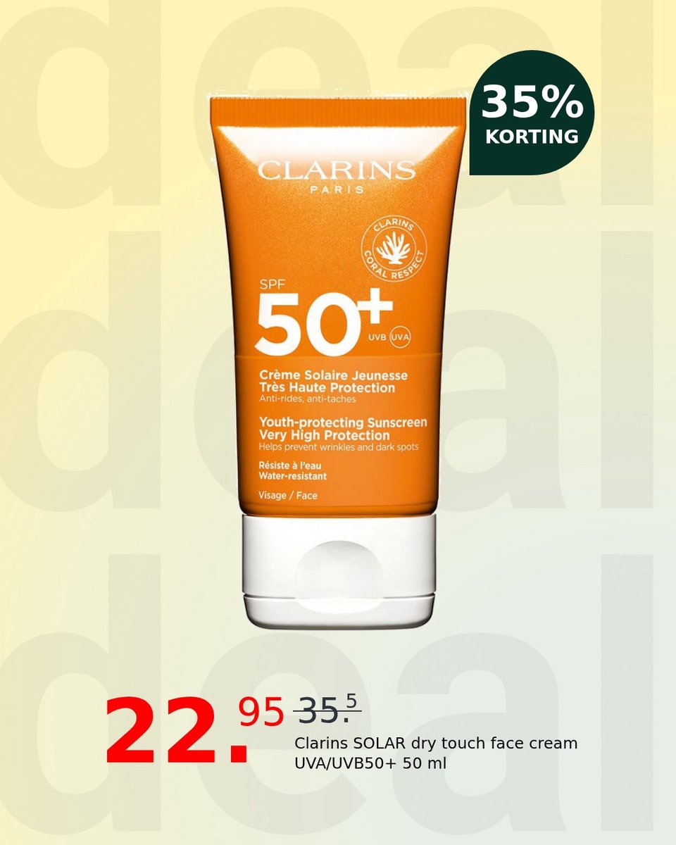 Clarins Dry Touch Facial Sun Care zonnebrand - UVA/UVB 50+ - 50 ml