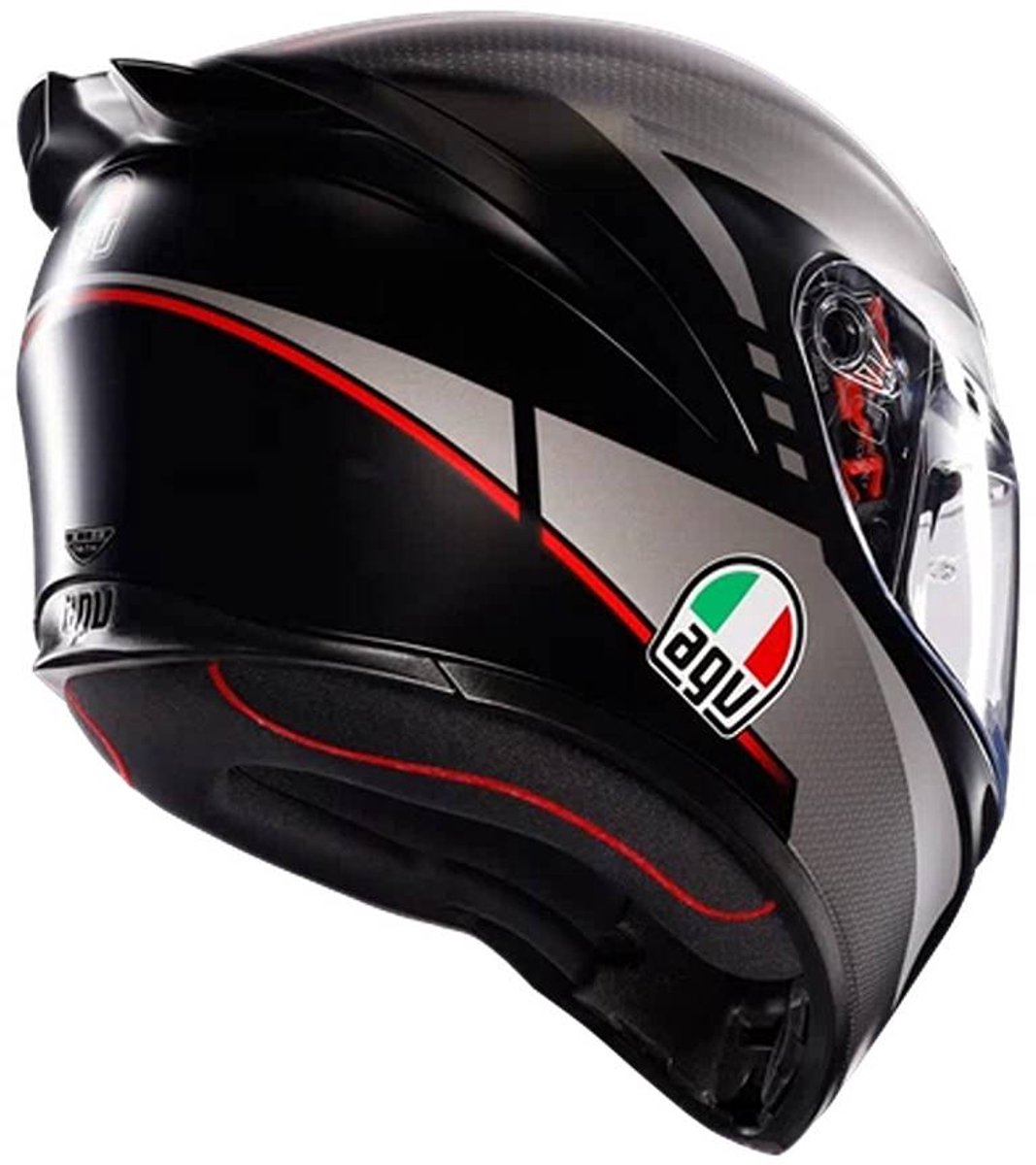 AGV K1 S LAP MATT BLACK/GREY/RED - Maat S - Integraal helm - Scooter helm - Motorhelm - Zwart - Scooterhelmen mannen en vrouwen. – foto 8