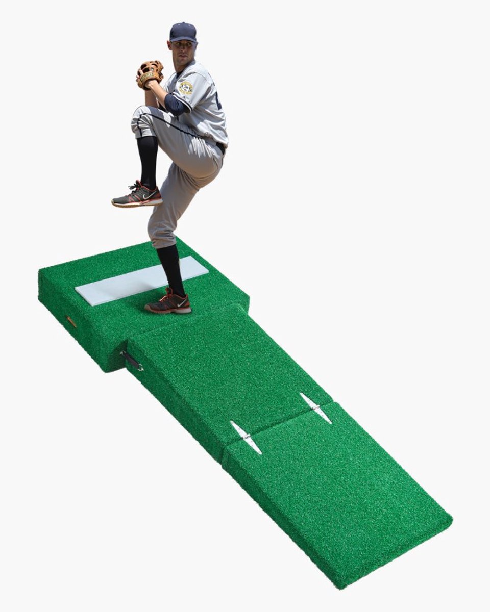 Werpheuvel Pitching Mound - Honkbal/Softbal - Draagbaar - 196 cm - Binnen/Buiten - Kleurvaste kunstgrasmat - Met werprubber en draaggreep