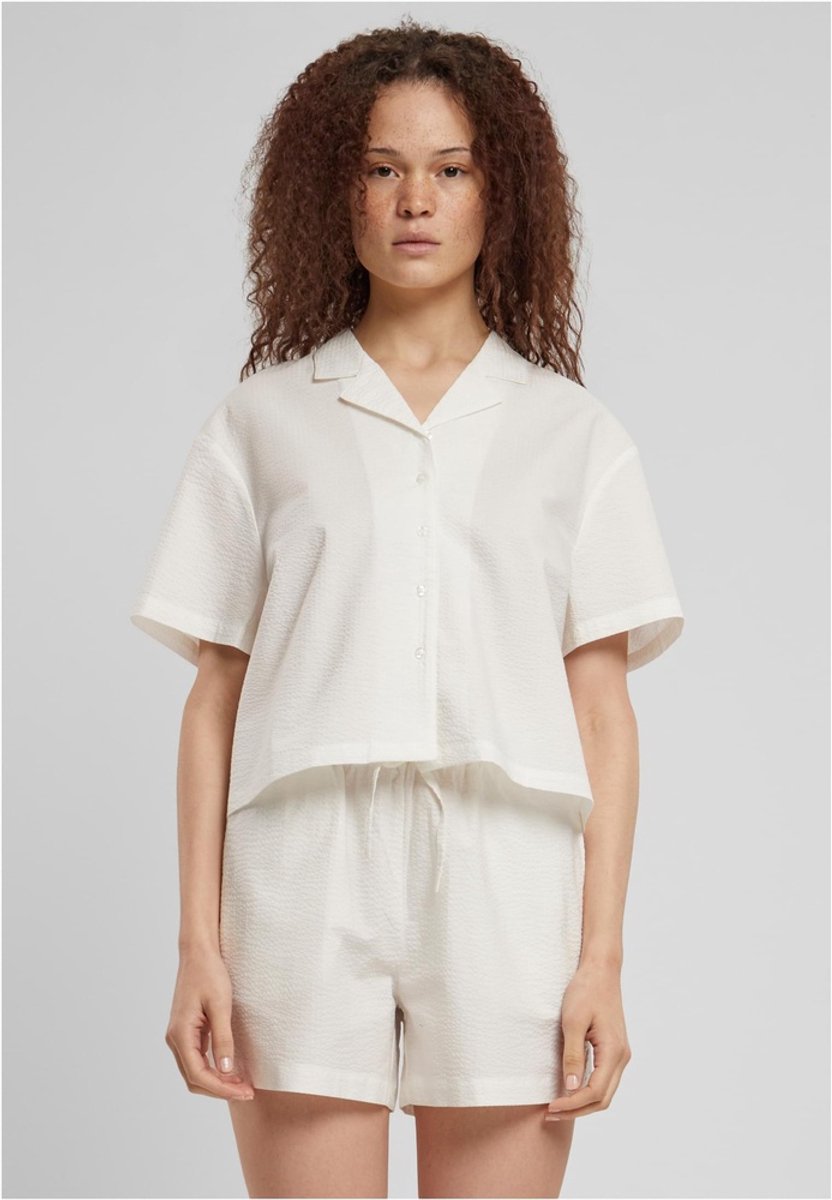 Urban Classics Seersucker Blouse S Wit