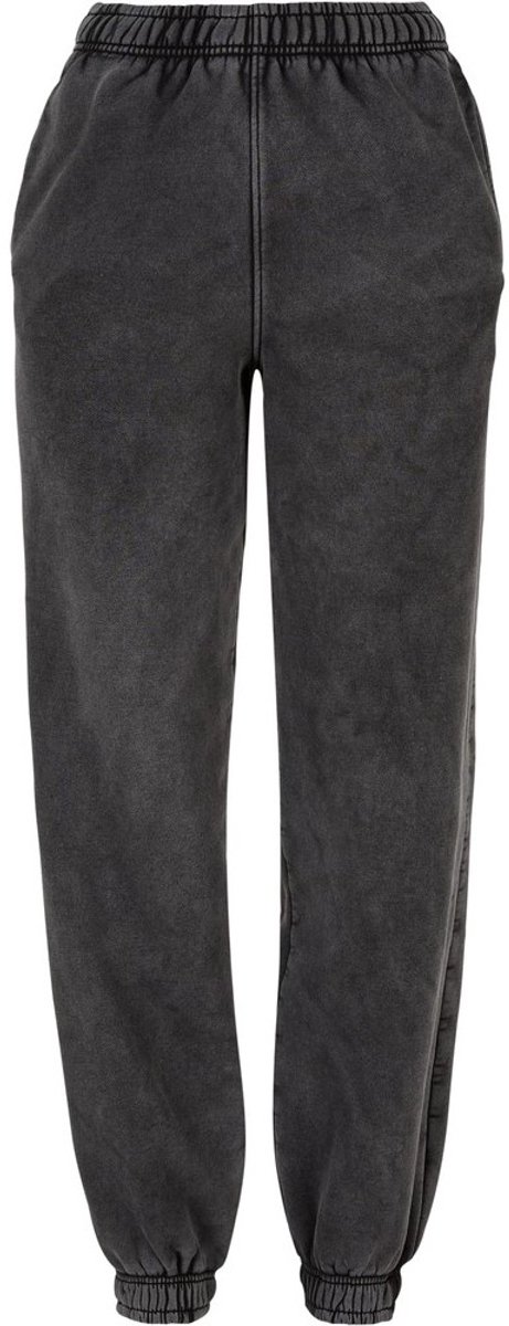 Urban Classics - High Waist Stone Washed Dames joggingbroek - 3XL - Zwart