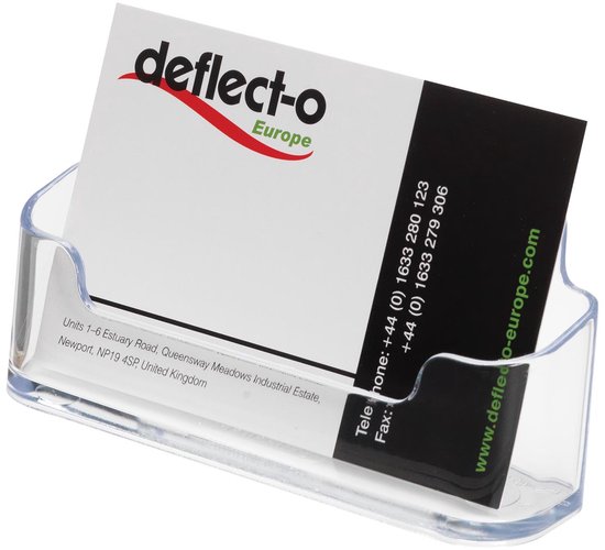 Deflecto Visitekaarthouder - 1 opbergvak - Transparant