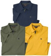 ATLAS FOR MEN - Set van 3 katoenen polo’s Atlas For Men - Heren - Verkrijgbaar in grote maten - XL