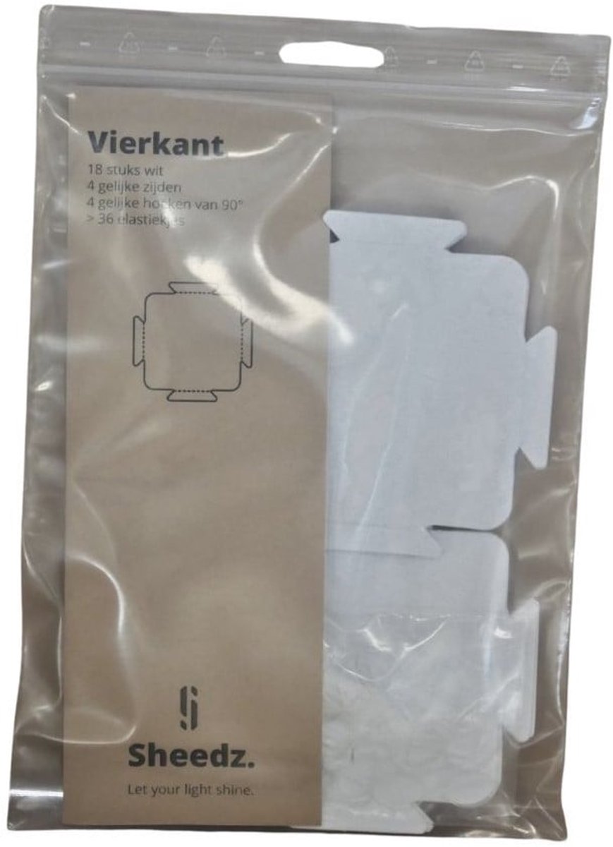 Sheedz lampenomhulsel vierkant transparant 18 stuks creatief bouwen.
