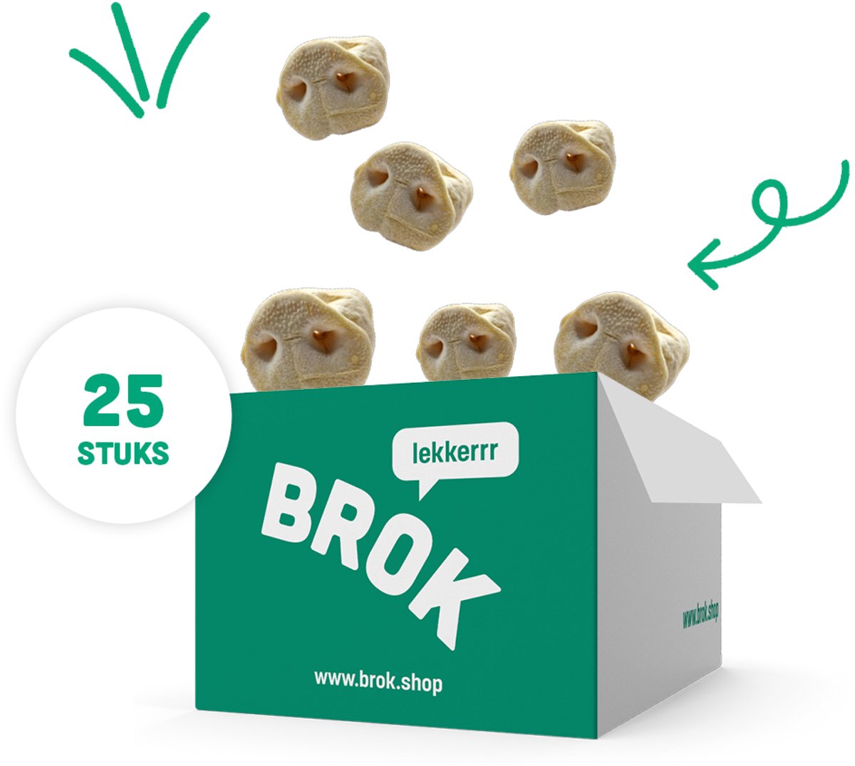 BROK Natuurlijke Hondensnacks – Gepofte Varkensneuzen Met Honing – Gezonde Kauwsnacks Voor Honden – 100% Natuurlijk