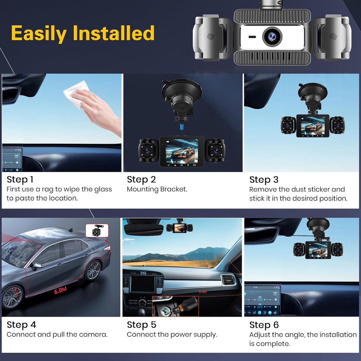 USB-dashcam geschikt voor Android-autoradio Waterdichte mini-autocamera Auto-recorder Nachtzicht Dashcam Loop-opname met G-sensor Videorecorder 170° groothoek met 64G SD-kaart – foto 2