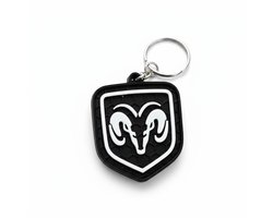 Dodge Ram Sleutelhanger - Zwart/Wit - PLA