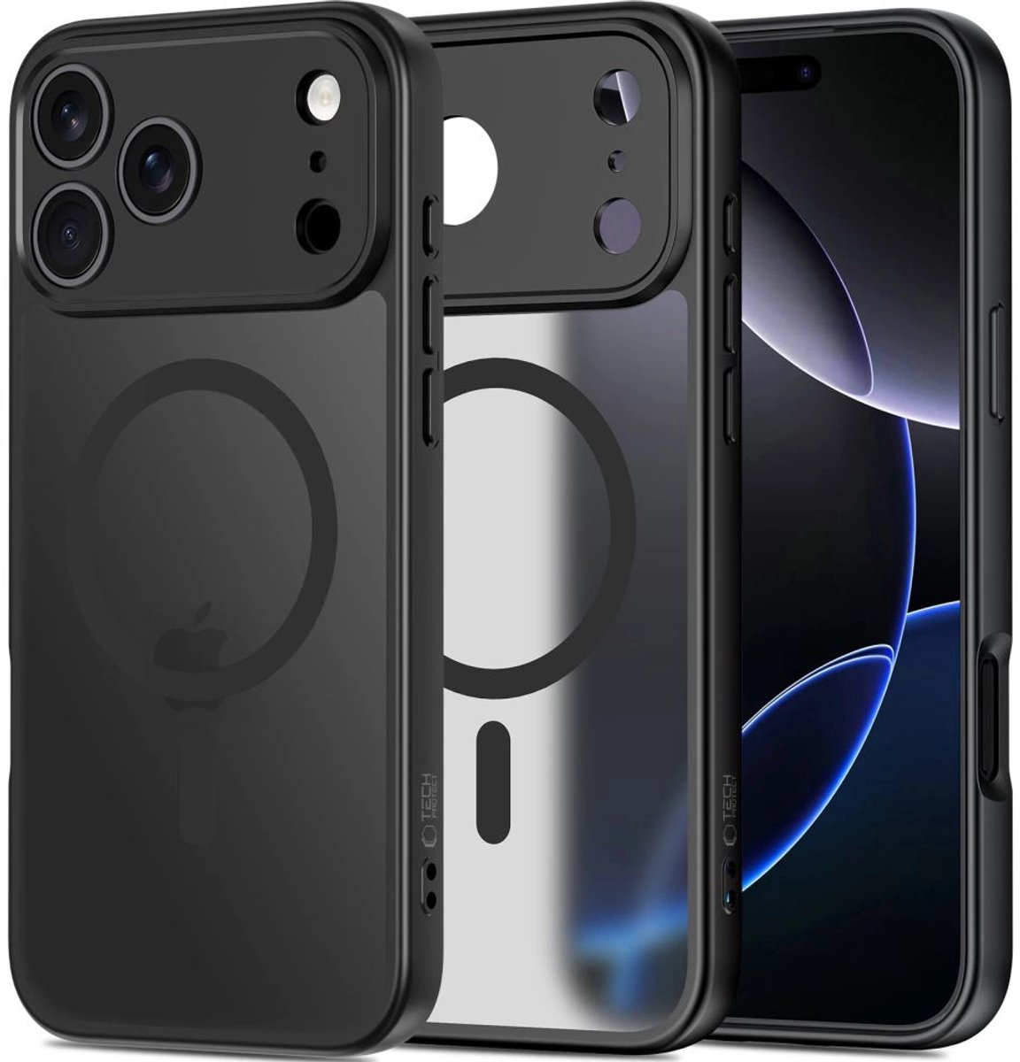 Tech-Protect Backcover - Hoesje Geschikt voor Magsafe Iphone 17 Pro Max - Mat Zwart