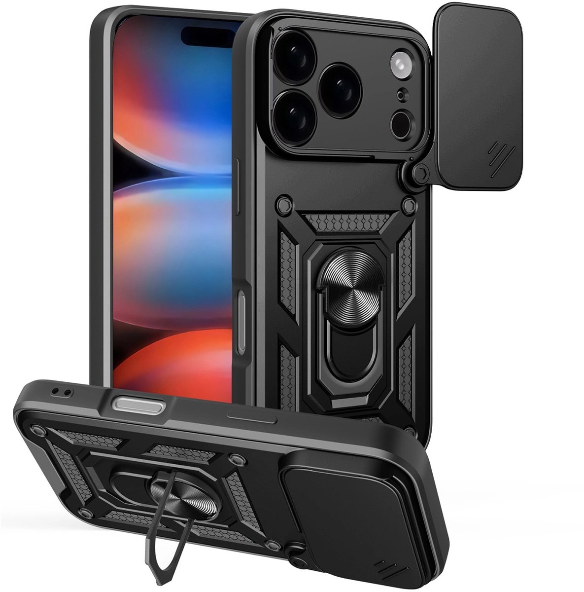 Hurtel Hybrid Armor Camshield Hoesje Voor Iphone 17 Pro Max Armor Met Hoesje