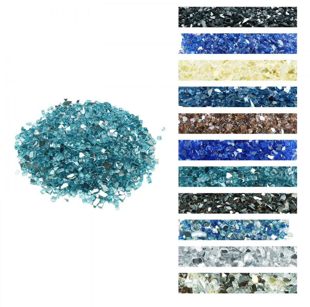Vuurkorfglas & Haardglas - Reflecterende Glasparels 12,7 mm - Hittebestendig - Voor Gashaard en Vuurtafel - 9 kg - Aquablauw