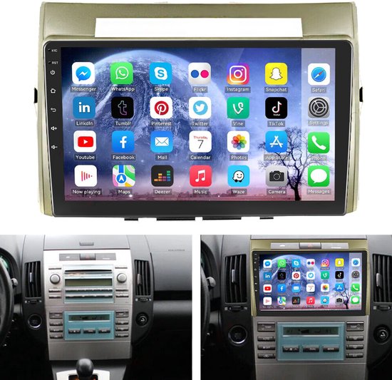 Autoradio - 2+32G Android 15 Car Stereo voor Toyota Corolla Verso (2003-2009) 9 Inch Touchscreen met Draadloze CarPlay & Android Auto + GPS & AHD Camera