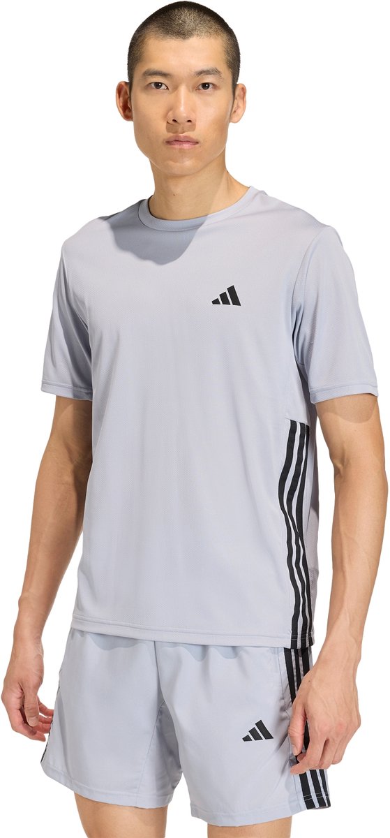 Adidas Performance Workout Essentials Base 3-Stripes T-Shirt Heren Grijs