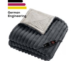 Beurer Elektrische Deken Premium - Warmtedeken - 1 persoons 180x130cm - Knuffeldeken - BSS (Beurer Safety System) - Grijs - 5 Jaar Garantie excl bij Bol.com