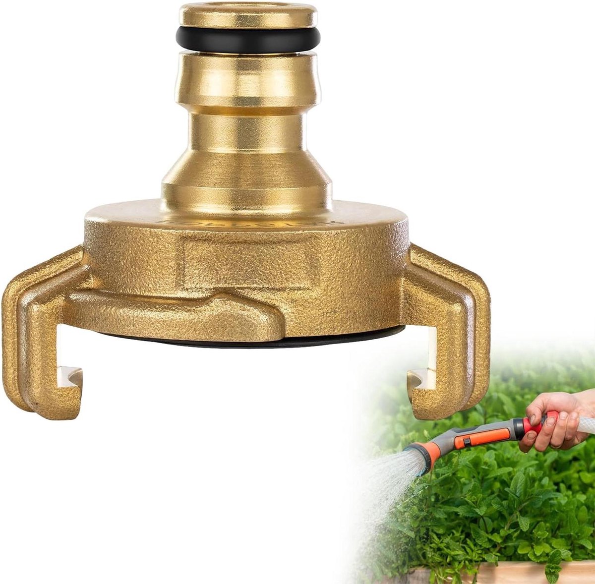 EGoods - Tuinslang Adapter, Snelkoppeling Tuinslang, Klauwkoppeling, Steekkoppeling, Messing Insteeknippel - Tuin Irrigatie Accessoires