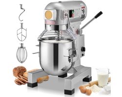 Commerciële Keukenmixer - Planetaire Deegmixer 18,7 L - 1100 W - 3 Snelheden - RVS Kom - 3 Mengopzetstukken - Horeca/Bakkerij