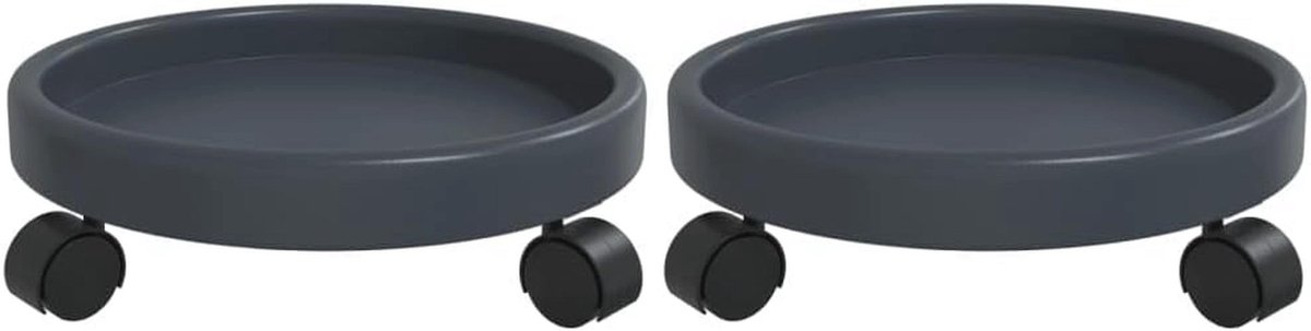 Planttrolleys met wielen Ø34 cm - Set van 2 - 35 kg