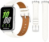 Stravo Luxe slank lederen bandje - geschikt voor Samsung Galaxy Fit 3 - Elegant slank leren horlogebandje - Leer - Wit