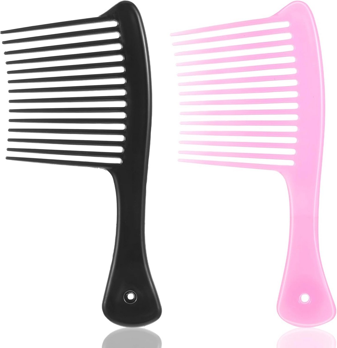 2 Stuks Krulkam en Afropkam Set voor Styling van Krullen en Afro Haar