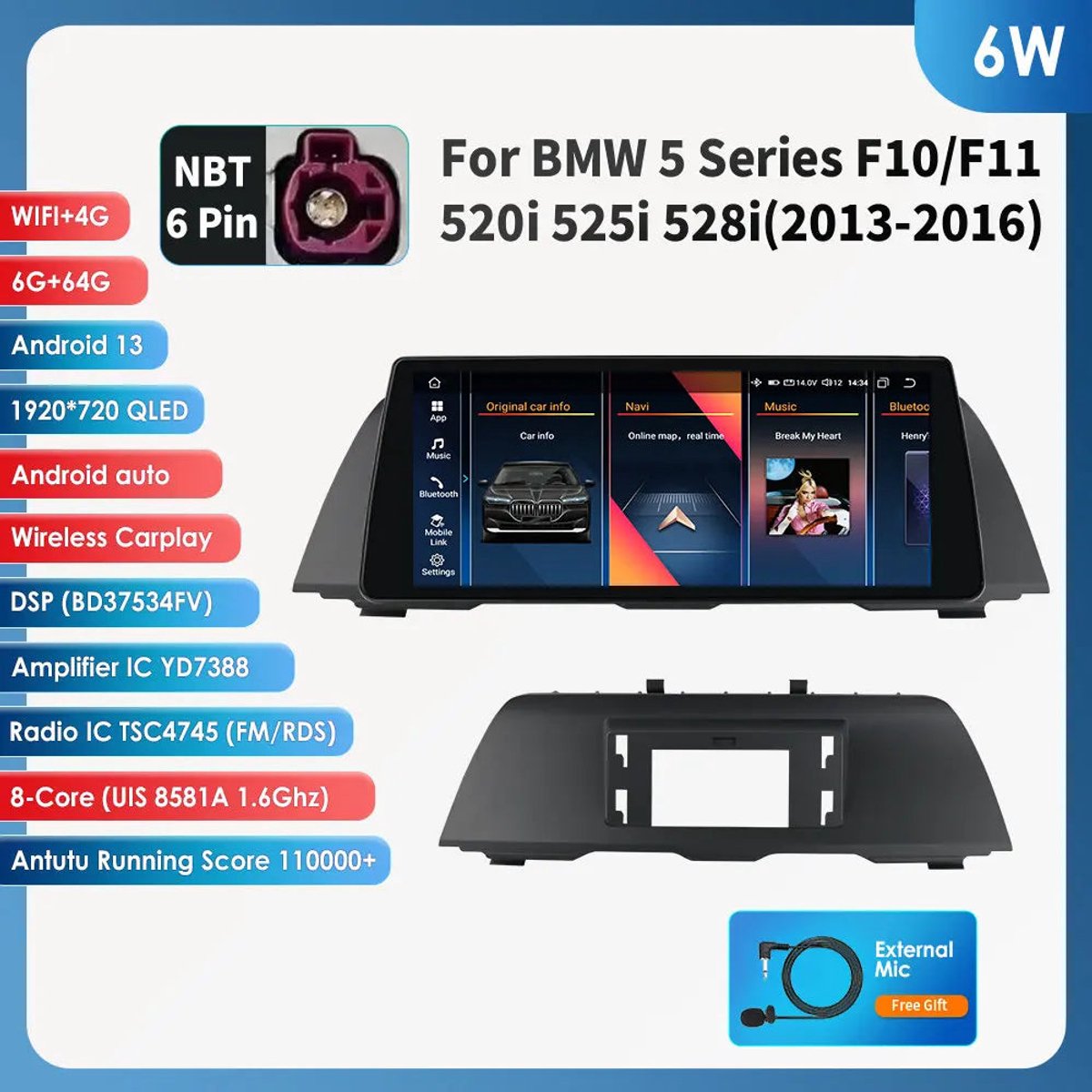 Android Car Radio Player – Autoradio Multimedia Systeem – Navigatie Systeem – CarPlay Auto Stereo – Touchscreen Radio – Groot 10,25 Inch Scherm – Android 13 Besturingssysteem