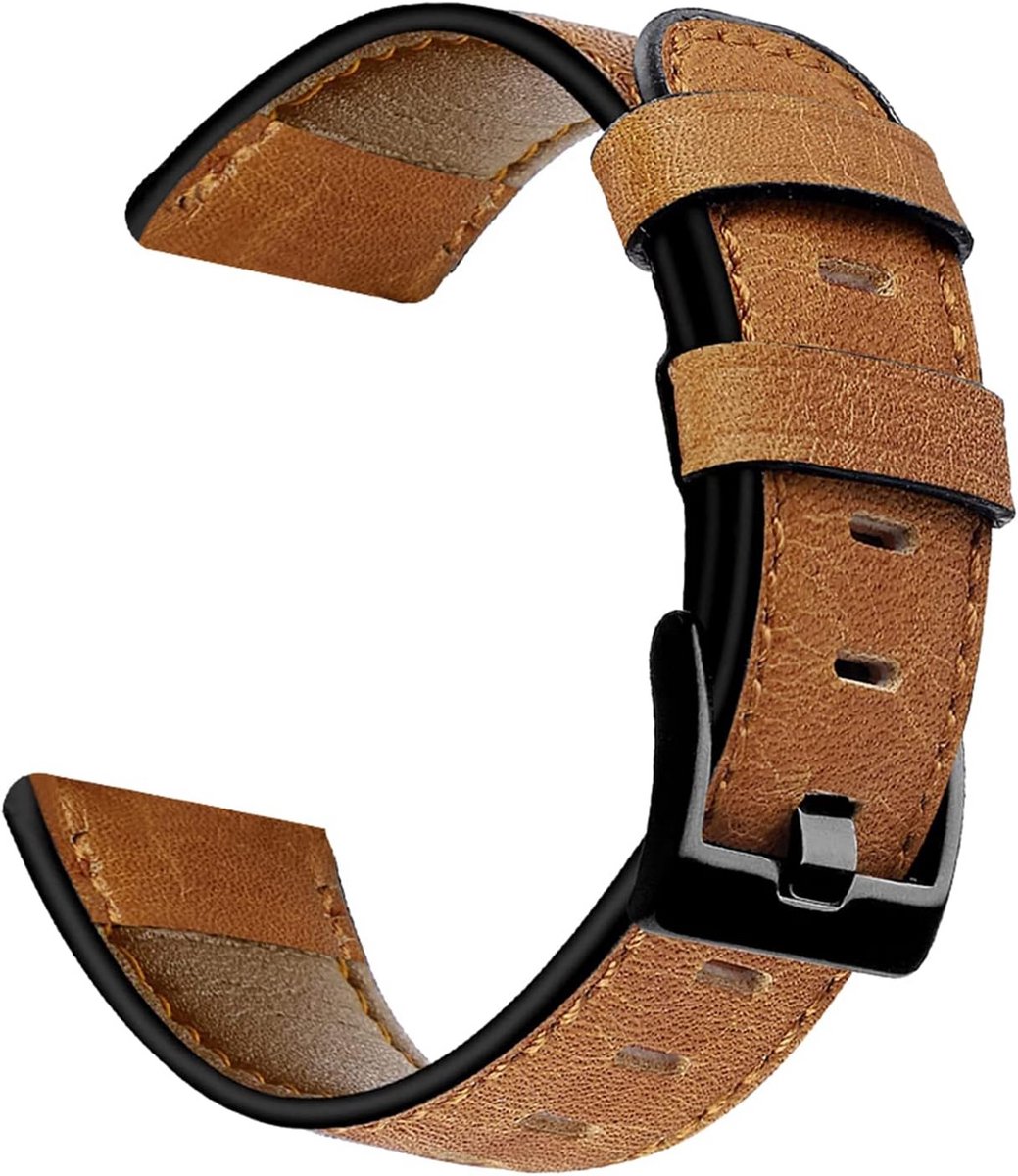 Leren horlogeband 20mm en 22mm met klassieke roestvrijstalen gesp