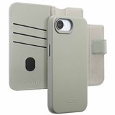 Accezz Hoesje - Geschikt voor Apple iPhone 17e / 16e - Leather Bookcase 2-in-1 geschikt voor MagSafe - Light Grey