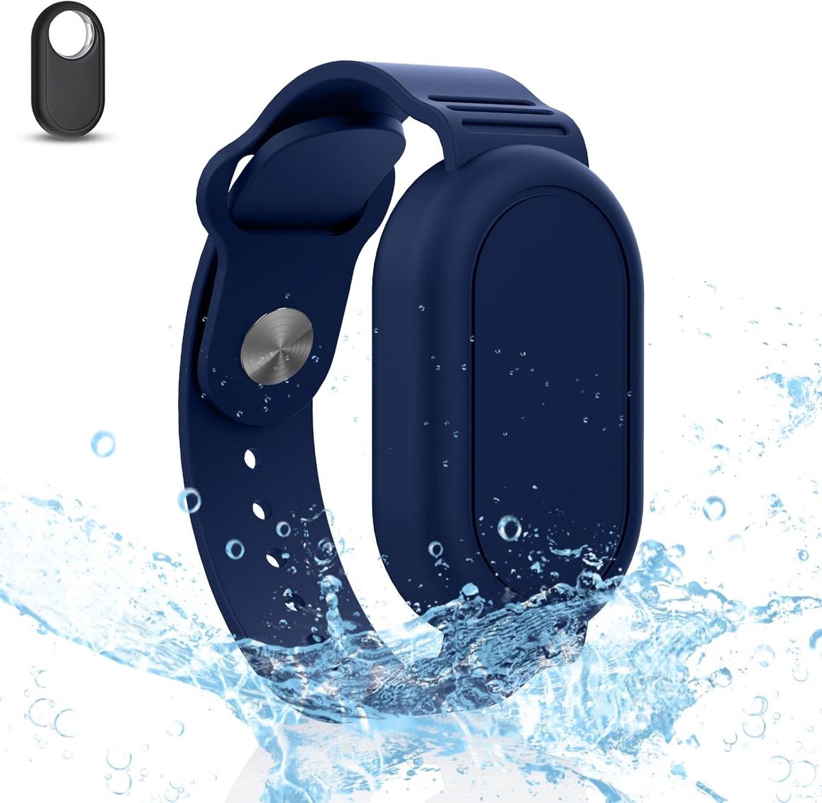 Allecta - Waterdichte siliconen polsbandhouder voor Smart Tag 2 - Blauw - Kinderen en ouderen - Compatibel met Samsung - Volledig dekkend ontwerp