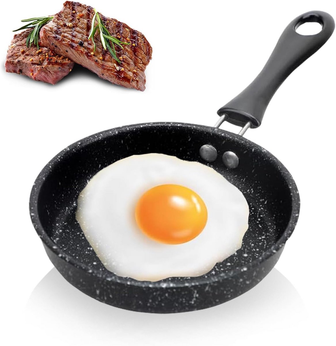 Koekenpan Klein Anti-Aanbak met Handvat voor Gasfornuis en Inductie - 12cm