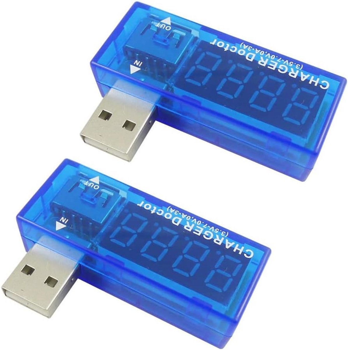 Multimeter USB Oplader Detector - Spannings- en Stroommeter 0A-3A / 3.5V-7V